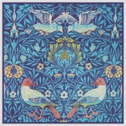 William Morris 4 Birds In Blues Counted Cross Stitch Chart Pattern -Michaels Stores 3415085004721 2