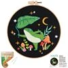 Frog Embroidery Kits For Beginners With Art Night Pattern, Cross Stitch Kit For Adults,DIY Needlepoint For Embroidery Starter