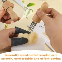 Mayboos Felting Needle With Eight Needles Tool,Craft Wool Felt Stitch Punch Tool With Solid Wood Handle Felting Eight Needles Tool With Finger Cots 37 Mayboos Felting Needle With Eight Needles Tool,Craft Wool Felt Stitch Punch Tool With Solid Wood Handle Felting Eight Needles Tool With Finger Cots -Michaels Stores 34476621338672 2