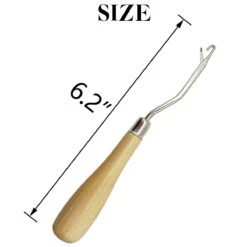 ROYHOO 10PCS Wooden Bent Latch Hook Tool Knitting Tool Needle Hook With Wood Handle For Crafts Carpet -Michaels Stores 34476656990256 1