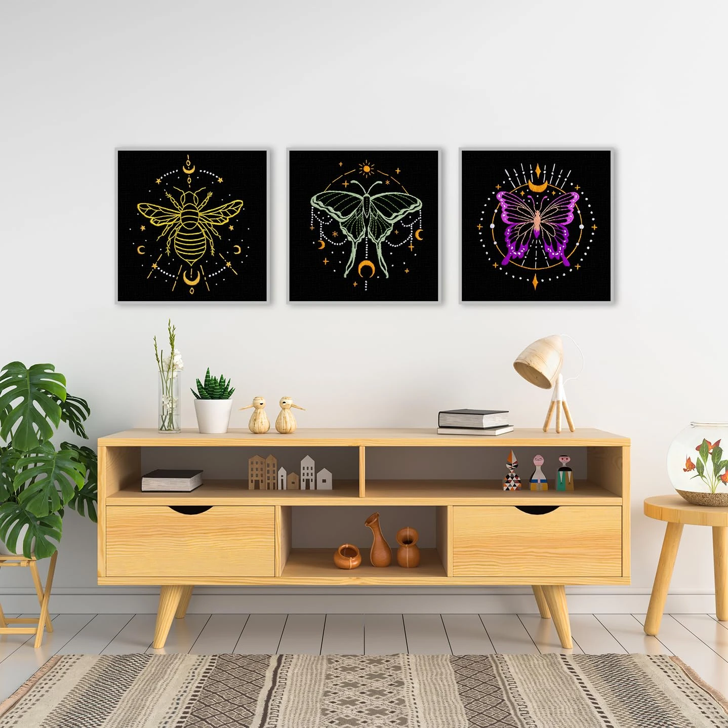 3 Sets Tarot Embroidery Kits For Beginners,Cross Stitch Kit For Adults,Crewel Starters Needlepoint With Moon, Butterfly, Bee And Moth Pattern And Tool 10 3 Sets Tarot Embroidery Kits For Beginners,Cross Stitch Kit For Adults,Crewel Starters Needlepoint With Moon, Butterfly, Bee And Moth Pattern And Tool - Image 8