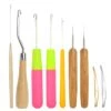 9 Pcs Bent Latch Hook Crochet Needle Set Dreadlocks Tool Crochet Hooks Hair Locking Tool For Hair Extension Braid Carpet Making And Other Craft