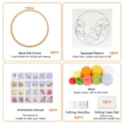 Mayboos Needle Felt Starter Set, Includes Wool Bag, Felting Needles, Foam Pad, Felt Cloth & Instructions, Pastoral Style Kit For Home Decoration 25 Mayboos Needle Felt Starter Set, Includes Wool Bag, Felting Needles, Foam Pad, Felt Cloth & Instructions, Pastoral Style Kit For Home Decoration -Michaels Stores 34476906551344