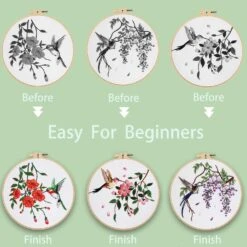 3 Sets Hummingbird Embroidery Kit For Beginners Needlepoint Kits For Adults Cross Stitch Kits With Clear Instructions,Easy Funny Stamped Bird Patterns Fabric Hand Crafts 34 3 Sets Hummingbird Embroidery Kit For Beginners Needlepoint Kits For Adults Cross Stitch Kits With Clear Instructions,Easy Funny Stamped Bird Patterns Fabric Hand Crafts -Michaels Stores 34476966041648 2