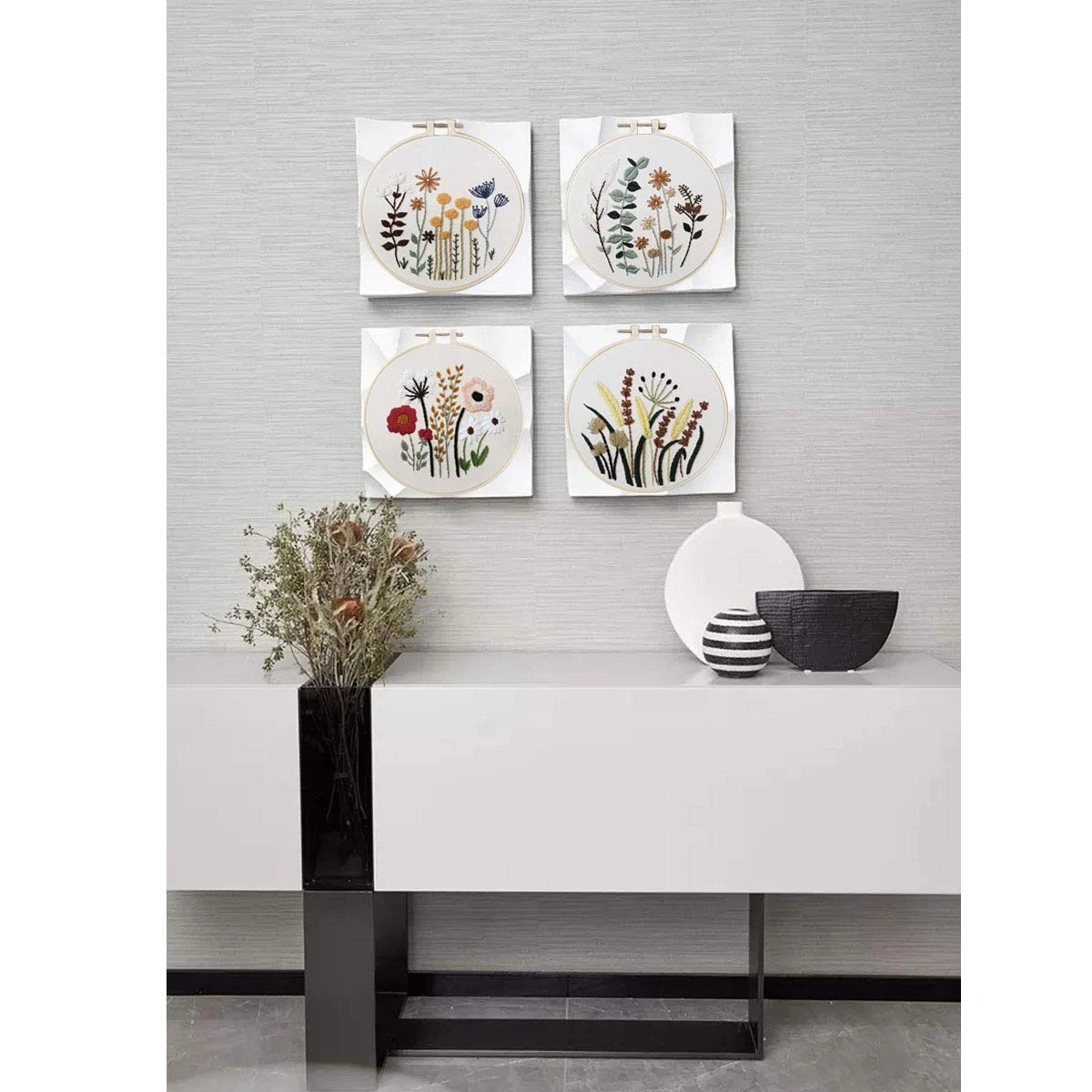 3 Sets Of Beginner Embroidery Kits With 3 Patterns And 6 Needles, Needlepoint Kits For Adults,Including Embroidery Floss,3 Plastic Hoops And 3 Cotton Fabric 6 3 Sets Of Beginner Embroidery Kits With 3 Patterns And 6 Needles, Needlepoint Kits For Adults,Including Embroidery Floss,3 Plastic Hoops And 3 Cotton Fabric - Image 4