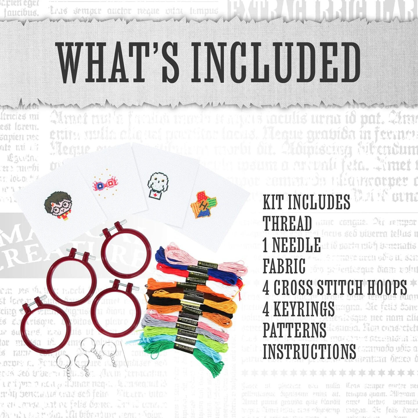 Paladone Harry Potter Stamped Cross Stitch, Embroidery Kit - Officially Licensed Wizarding World Merchandise, Easy Craft Activity For Movie Fans, Starter Kit For Needlework Beginners 7 Paladone Harry Potter Stamped Cross Stitch, Embroidery Kit - Officially Licensed Wizarding World Merchandise, Easy Craft Activity For Movie Fans, Starter Kit For Needlework Beginners - Image 5