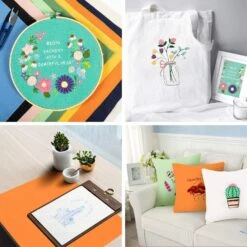 6 Pcs Linen Needlework Fabric, Square Embroidery Fabric 9 Colors Stitch Cloth For Garment Crafts And Decoration Embroidery Project -Michaels Stores 34477777262640