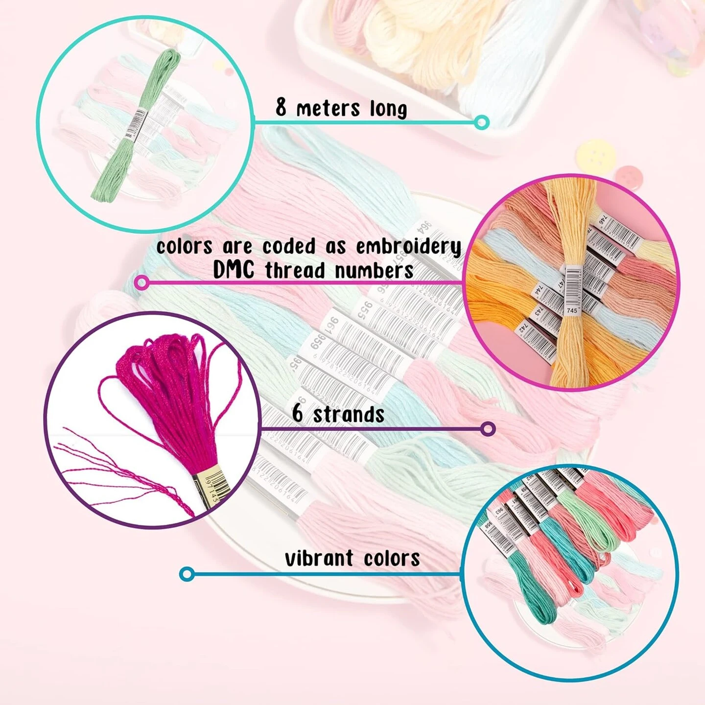 Embroidery Thread | Rainbow Themed Floss 13 Embroidery Thread | Rainbow Themed Floss - Image 11