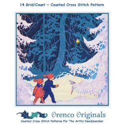 Children Snowy Evening By Rudolf Koivu Counted Cross Stitch Pattern