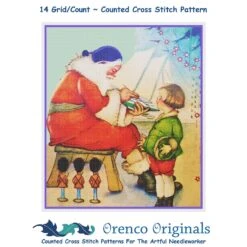 St Nick Santa Painting Toy Boat Christmas Counted Cross Stitch Pattern -Michaels Stores 369608652456416 2