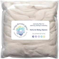 Baby Alpaca Fiber - Premium Quality, Luxuriously Soft, Natural Undyed, Combed Top Roving
