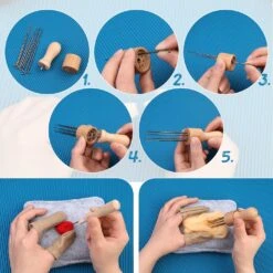 Needle Felting Kit, Needle Felting Starter Kit With Exquisite Green Storage Bag, Wool Roving 18 Colors Set, Needle Wool Felting Tools Kit, Wool Felt Tools For Felted Animal Needle Felting Supplies 24 Needle Felting Kit, Needle Felting Starter Kit With Exquisite Green Storage Bag, Wool Roving 18 Colors Set, Needle Wool Felting Tools Kit, Wool Felt Tools For Felted Animal Needle Felting Supplies -Michaels Stores 37916091111472