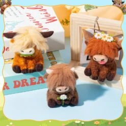 Highland Cow Needle Felting Kit - Set Of 3 Different Highland Cow Doll Wool Felt Needle Felting Tools Foam Pad, DIY Home Decoration Needle Felting Craft Party Supplies For Beginners -Michaels Stores 37916481181744 1