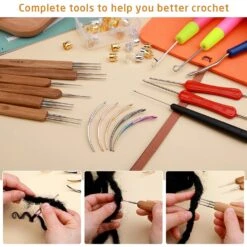 Dreadlock Crochet Hook, 48 Pcs Dreadlock Crochet Hook Tool, 6 Dreadlock Crochet Needle, Different Size Bent Latch Hook, Crochet Needle For Hair Braiding With Case And Dreadlocks Tool -Michaels Stores 37917154367536 2