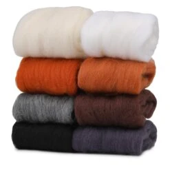 Needle Felting Wool 80 G, Wool Roving, 8 Colors Felting Wool, Felting Wool Bulk, Wool Roving For Needle Felting, For DIY Craft Materials And Felting Wool Craftsmen, White, Black, Brown -Michaels Stores 37917173241904 1