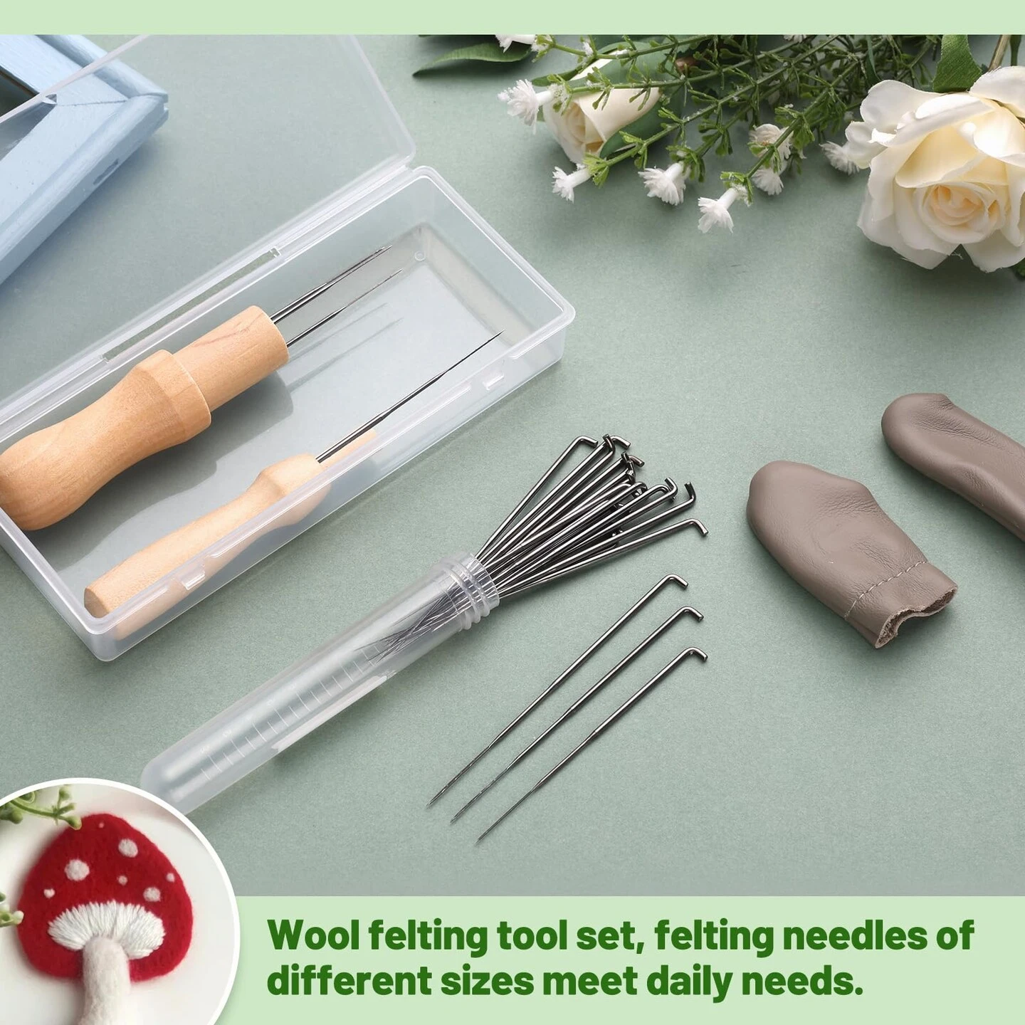 Needle Felting Kit, Wool Felting Needles, 4 Sizes Felting Needles With Needle Bottle Felting Tool Holders, Complete Needle Felting Tools Kit Needle Felting Supplies For Beginner Professional 20 Needle Felting Kit, Wool Felting Needles, 4 Sizes Felting Needles With Needle Bottle Felting Tool Holders, Complete Needle Felting Tools Kit Needle Felting Supplies For Beginner Professional - Image 18