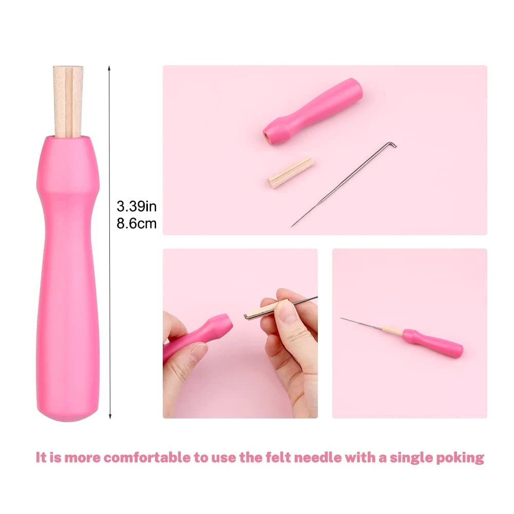 Needle Felting Kit,Needle Felting Pad,Needle Felting Tool With 6"x6"Needle Felting Mat,Felting Needles For Wool,Leather Finger Guards,Good For Any Felting 6 Needle Felting Kit,Needle Felting Pad,Needle Felting Tool With 6"x6"Needle Felting Mat,Felting Needles For Wool,Leather Finger Guards,Good For Any Felting - Image 4