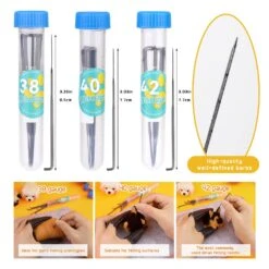 Needle Felt Starter Kit, Needle Felting Kit, Needle Felt Supplies, Wool Felt (Includes Keychain), Needle Felt Pads, Felt Needles, DIY Craft Animal Decor Scissors For Gifts, And Instructions -Michaels Stores 37917393442864 1
