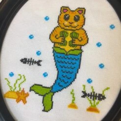 Purrmaid Counted Cross Stitch DIY KIT Intermediate