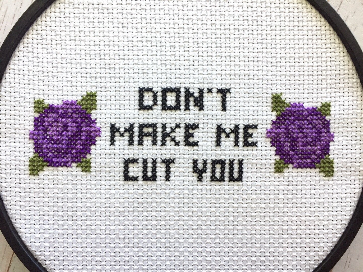 Don't Make Me Cut You Counted Cross Stitch DIY KIT 7 Don't Make Me Cut You Counted Cross Stitch DIY KIT - Image 5