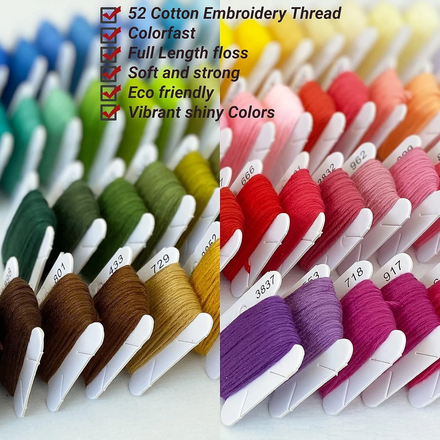 8.75 Yards - Embroidery Floss,52 Rainbow Colors Hand Embroidery (Rainbow) 15 8.75 Yards - Embroidery Floss,52 Rainbow Colors Hand Embroidery (Rainbow) - Image 13