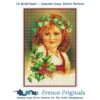 Vintage Christmas Joy Holly Girl Counted Cross Stitch Pattern