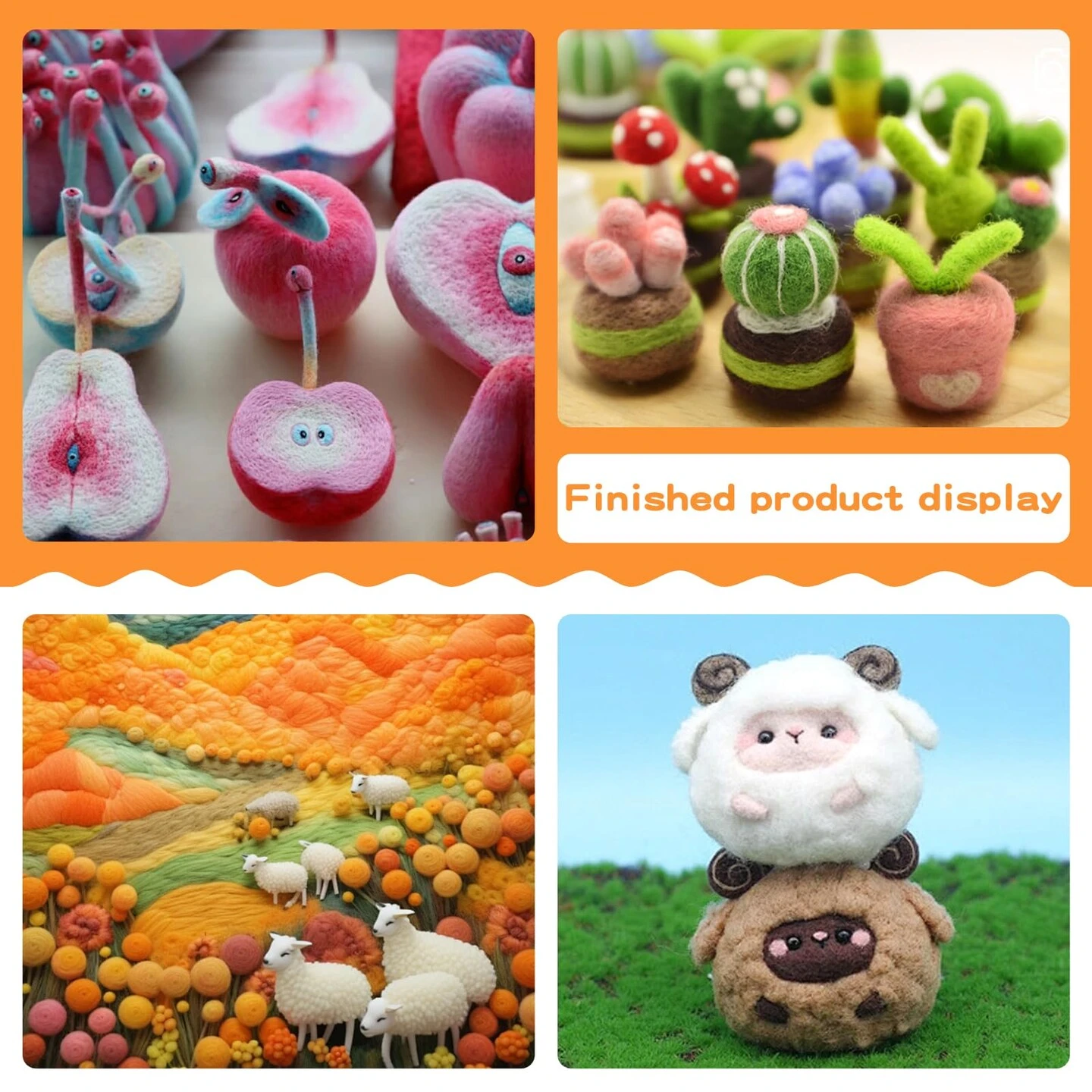 Mayboos Felting Needle With Eight Needles Tool,Craft Wool Felt Stitch Punch Tool With Solid Wood Handle Felting Eight Needles Tool With Finger Cots 16 Mayboos Felting Needle With Eight Needles Tool,Craft Wool Felt Stitch Punch Tool With Solid Wood Handle Felting Eight Needles Tool With Finger Cots - Image 14