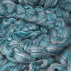 Designer Blend Shetland & Silk Roving For Spinning And Felting. Fancy, Colorful, Exotic - Limited Edition. Swan Song