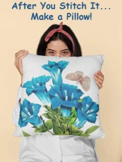 Orenco Originals Redoute Blue Gentian Flower Counted Cross Stitch Pattern -Michaels Stores 4123455614939 1