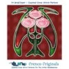 Art Nouveau 3 Pink Roses Flower Red Background Counted Cross Stitch Pattern -Michaels Stores 4159879867337