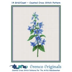 Blue Bell Flowers Inspired By Pierre-Joseph Redoute Counted Cross Stitch Pattern -Michaels Stores 4159881538505 1