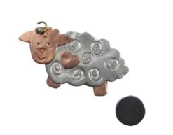 Puffin & Company Bo Peep Sheep Needle Nanny Magnetic Needle Minder, Brooch Multicolor