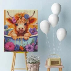 Cow Stamped Cross Stitch Kits For Adults Beginners, DIY Animals Cross Stitch Patterns Kits Printed Dimensions Needlepoint Kits,Crafts Embroidery Kits For Home Decor -Michaels Stores 422914763544624