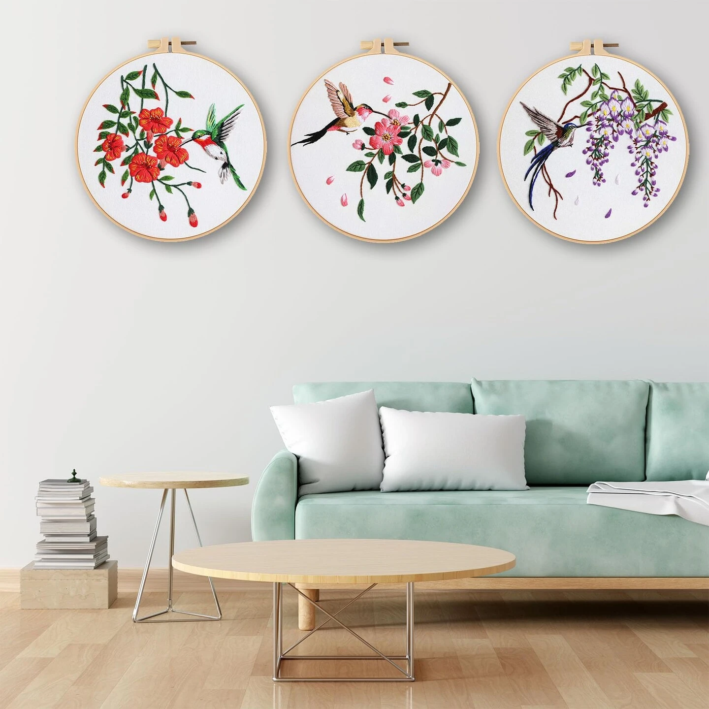 3 Sets Hummingbird Embroidery Kit For Beginners Needlepoint Kits For Adults Cross Stitch Kits With Clear Instructions,Easy Funny Stamped Bird Patterns Fabric Hand Crafts 6 3 Sets Hummingbird Embroidery Kit For Beginners Needlepoint Kits For Adults Cross Stitch Kits With Clear Instructions,Easy Funny Stamped Bird Patterns Fabric Hand Crafts - Image 4