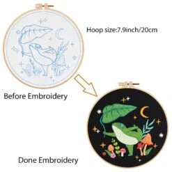 Frog Embroidery Kits For Beginners With Art Night Pattern, Cross Stitch Kit For Adults,DIY Needlepoint For Embroidery Starter 30 Frog Embroidery Kits For Beginners With Art Night Pattern, Cross Stitch Kit For Adults,DIY Needlepoint For Embroidery Starter -Michaels Stores 422915227015216 1