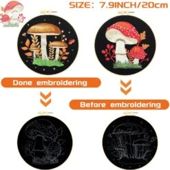 5 Sets Mushroom Embroidery Kit For Beginners With Pattern And Instructions Include Embroidery Cloth Hoops Threads For Craft Lover Hand Stitch DIY Adult Hand Needlepoint 23 5 Sets Mushroom Embroidery Kit For Beginners With Pattern And Instructions Include Embroidery Cloth Hoops Threads For Craft Lover Hand Stitch DIY Adult Hand Needlepoint -Michaels Stores 422915386398768