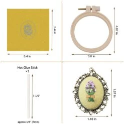 ZOCONE 4 Packs Embroidery Necklace Kit, Embroidery Pendant Kit Mini Cross Stitch Kit With Hoop, Necklace, Pendant, Stamped Pattern Cloth, Instructions, Etc., Embroidery Kit For Adults 31 ZOCONE 4 Packs Embroidery Necklace Kit, Embroidery Pendant Kit Mini Cross Stitch Kit With Hoop, Necklace, Pendant, Stamped Pattern Cloth, Instructions, Etc., Embroidery Kit For Adults -Michaels Stores 422915507525680 1