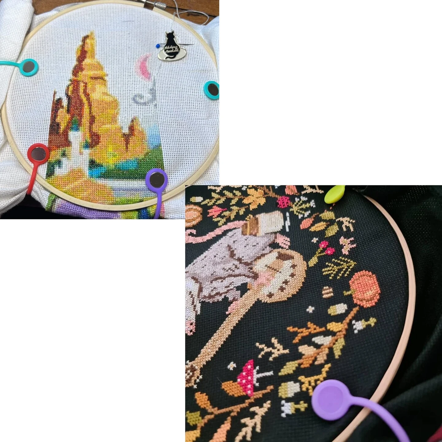 Dielianyi 14 Pcs Fabric Huggers Cross Stitch Silicone Thread Spool Holders Embroidery Sewing Cotton Reel Tidy Clips Embroidery Clips With Magnetic Fabric Clips 6 Dielianyi 14 Pcs Fabric Huggers Cross Stitch Silicone Thread Spool Holders Embroidery Sewing Cotton Reel Tidy Clips Embroidery Clips With Magnetic Fabric Clips - Image 4