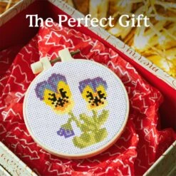 Cross Stitch Kits For Beginners (Flower Theme - 6.75 Inch - 4 Pack 1 X Embroidery Hoop) DIY Embroidery Needlepoint Patterns For Adults, Includes Poppy, Rose, Sunflower And Pansy. -Michaels Stores 422915820509232 1
