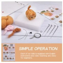 QMNNMA Needle Felting Kit, Animals Needle Felting Set, DIY Wool Felt Materials Set With Felting Tool And Instruction For Needle Felting Craft Project And DIY Handmade -Michaels Stores 422916248606768 1