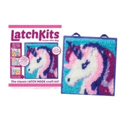 LatchKits Latch Hook Kits For Kids – Kids Crafts, Arts And Crafts, Yarn Art, Wall Hanging & Mini-Rugs, Craft Supplies, Pre-Cut Yarm, Easy Pattern, Hook Included, Arts & Craft, Ages 6+, Unicorn -Michaels Stores 422916569471024 1