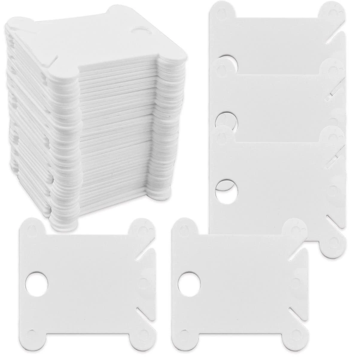 120 Pieces Plastic Floss Bobbins For Cross Stitch Embroidery Cotton Thread Embroidery Floss Cross Stitch Threads Craft DIY Sewing Storage Winding Thread Organizer Holder Embroidery DIY Cards (White) 9 120 Pieces Plastic Floss Bobbins For Cross Stitch Embroidery Cotton Thread Embroidery Floss Cross Stitch Threads Craft DIY Sewing Storage Winding Thread Organizer Holder Embroidery DIY Cards (White) - Image 7