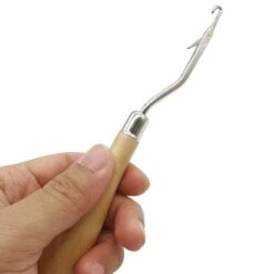 ROYHOO 10PCS Wooden Bent Latch Hook Tool Knitting Tool Needle Hook With Wood Handle For Crafts Carpet -Michaels Stores 43227652855856 1