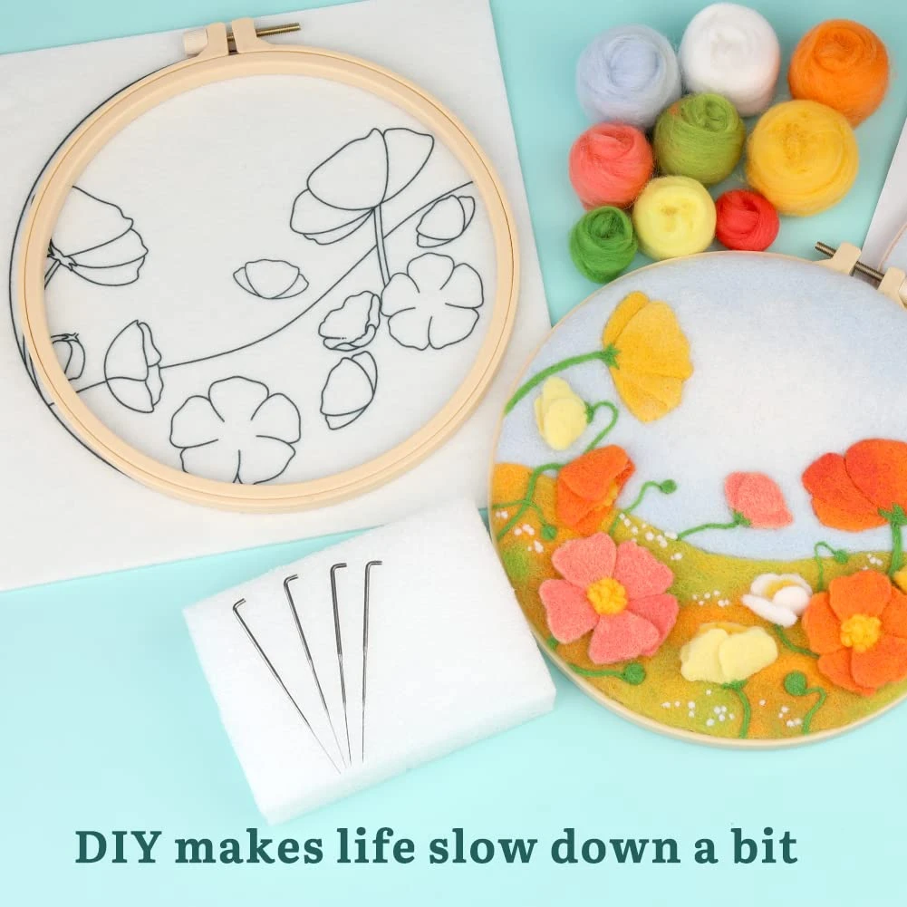 Mayboos Needle Felt Starter Set, Includes Wool Bag, Felting Needles, Foam Pad, Felt Cloth & Instructions, Pastoral Style Kit For Home Decoration 13 Mayboos Needle Felt Starter Set, Includes Wool Bag, Felting Needles, Foam Pad, Felt Cloth & Instructions, Pastoral Style Kit For Home Decoration - Image 11