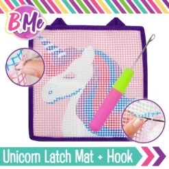 B Me DIY Unicorn Latch Hook Kit For Girls – Mini Rug Sewing Set With 15 Colorful Yarn Bundles, Color-Coded Canvas, DIY Grils Bedroom Décor Idea Perfect Birthday & Gift Age 6+ 25 B Me DIY Unicorn Latch Hook Kit For Girls – Mini Rug Sewing Set With 15 Colorful Yarn Bundles, Color-Coded Canvas, DIY Grils Bedroom Décor Idea Perfect Birthday & Gift Age 6+ -Michaels Stores 43228525271088