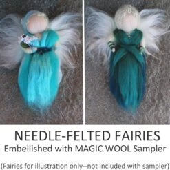 Multi Fiber Sampler - Super Soft Merino Roving, Hand Dyed BFL Wool & Sparkling Firestar For Felting, Spinning, Doll Making Teal -Michaels Stores 44417629956048