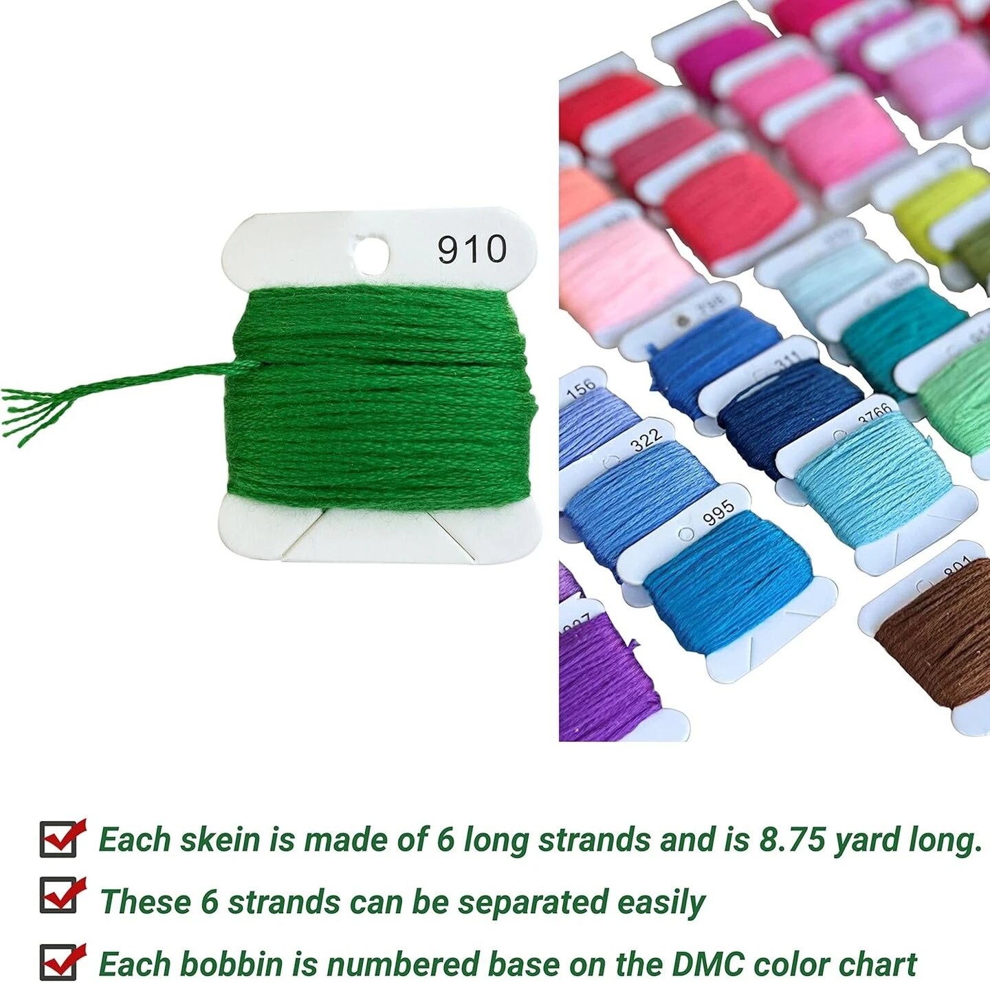 8.75 Yards - Embroidery Floss,52 Rainbow Colors Hand Embroidery (Rainbow) 16 8.75 Yards - Embroidery Floss,52 Rainbow Colors Hand Embroidery (Rainbow) - Image 14