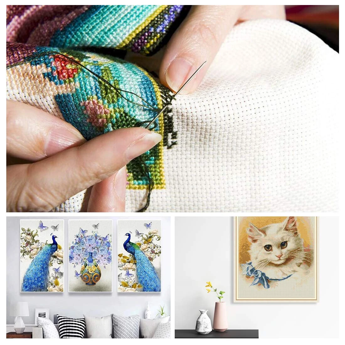 Cross Stitch Aida Fabric 14 Count, 59 By 39 Inch Large Size, Classic Reserve Cross Stitch Aida Cloth For Home DIY Embroidery Decoration 10 Cross Stitch Aida Fabric 14 Count, 59 By 39 Inch Large Size, Classic Reserve Cross Stitch Aida Cloth For Home DIY Embroidery Decoration - Image 8