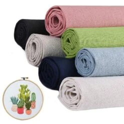MWELLEWM 7 Pcs/Set Linen Cloth Needlework Fabric Solid Colour Cloth Garments Crafts Accessories Square Embroidery Cloth (50 * 50CM)… 26 MWELLEWM 7 Pcs/Set Linen Cloth Needlework Fabric Solid Colour Cloth Garments Crafts Accessories Square Embroidery Cloth (50 * 50CM)… -Michaels Stores 454869517899824 1