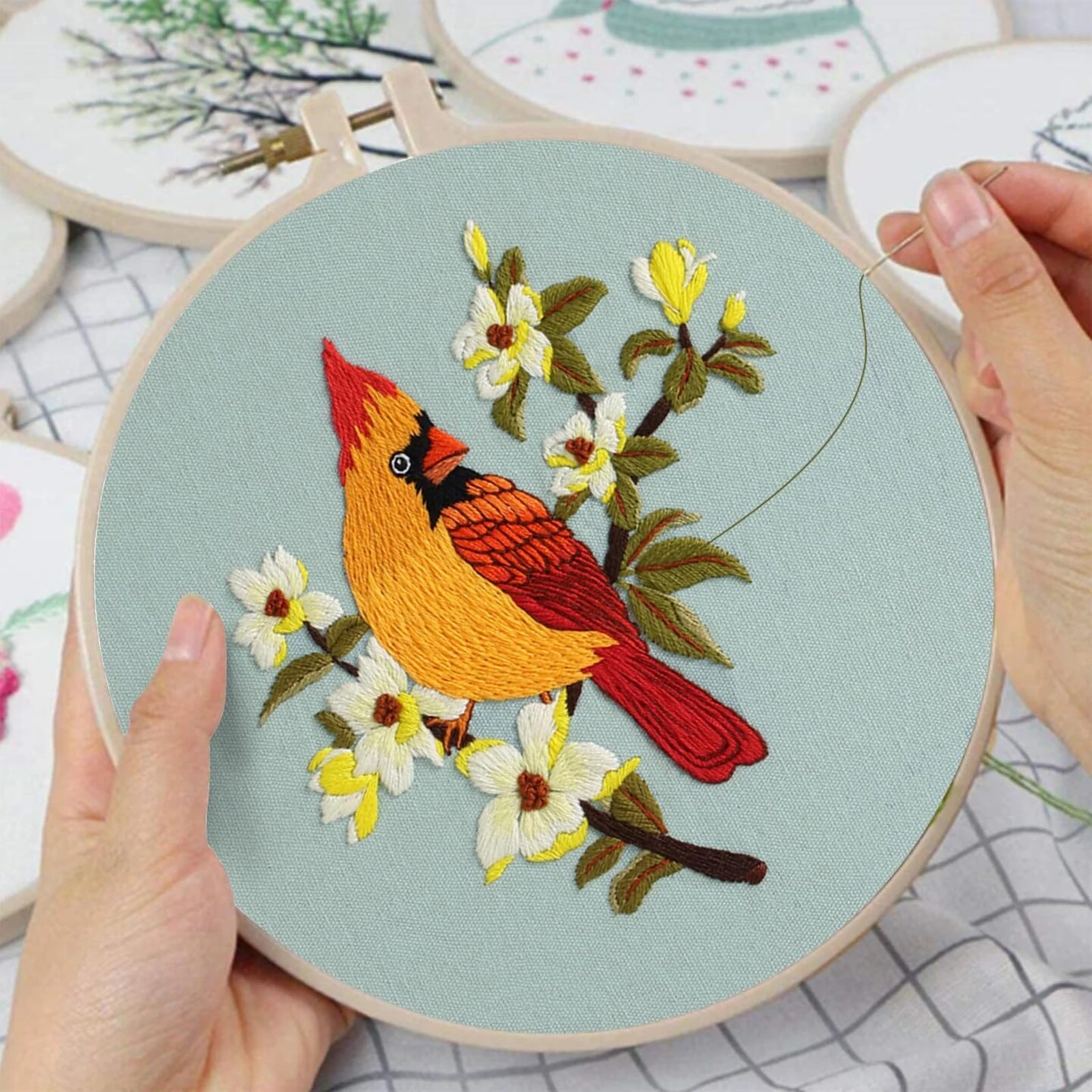 3 Sets Bird Embroidery Kits For Beginners,Adults Starter Flower Pattern Cross Stitch Kit DIY Needlepoint Kits With Embroidery Instructions 7 3 Sets Bird Embroidery Kits For Beginners,Adults Starter Flower Pattern Cross Stitch Kit DIY Needlepoint Kits With Embroidery Instructions - Image 5